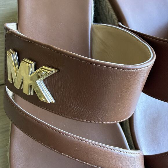 Michael Kors Sidney Espadrille Wedge Sandal Tan Brown - Size US 8.5 - Picture 7 of 7